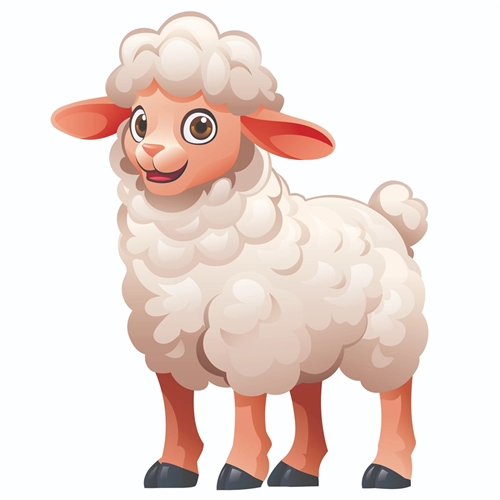 At the Farm Theme Sheep Transparent Sticker